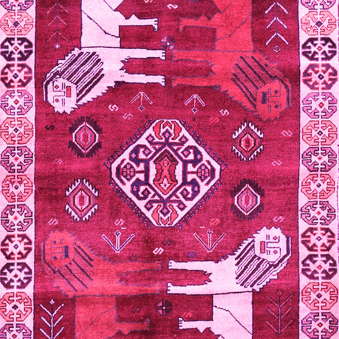 Machine Washable Animal Pink Traditional Rug, wshtr1417pnk