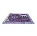 Sideview of Machine Washable Animal Blue Traditional Rug, wshtr1417blu