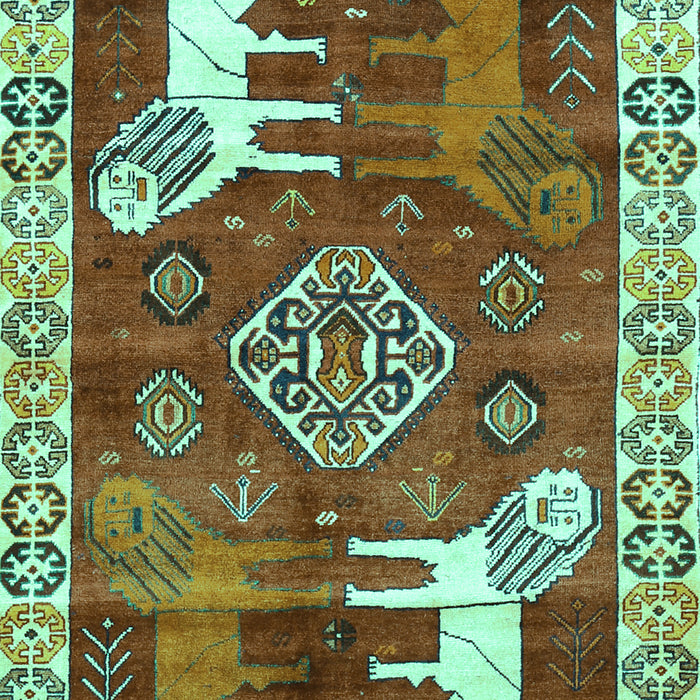 Machine Washable Animal Turquoise Traditional Area Rugs, wshtr1417turq