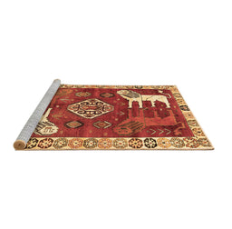 Sideview of Machine Washable Animal Brown Traditional Rug, wshtr1417brn