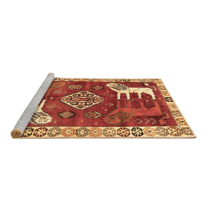 Sideview of Machine Washable Animal Brown Traditional Rug, wshtr1417brn