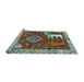 Sideview of Machine Washable Animal Light Blue Traditional Rug, wshtr1417lblu