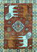 Animal Light Blue Traditional Rug, tr1417lblu