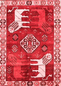 Animal Red Traditional Rug, tr1417red