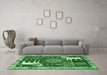 Machine Washable Animal Emerald Green Traditional Area Rugs in a Living Room,, wshtr1417emgrn