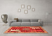 Machine Washable Animal Orange Traditional Area Rugs in a Living Room, wshtr1417org