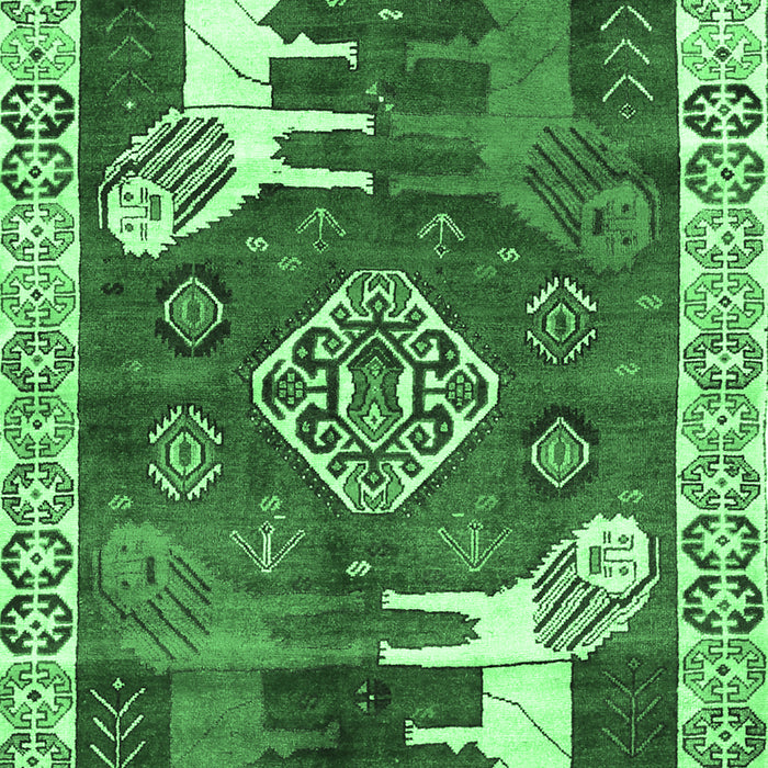 Machine Washable Animal Emerald Green Traditional Area Rugs, wshtr1417emgrn
