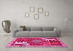 Machine Washable Animal Pink Traditional Rug in a Living Room, wshtr1417pnk