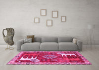 Machine Washable Animal Pink Traditional Rug, wshtr1417pnk