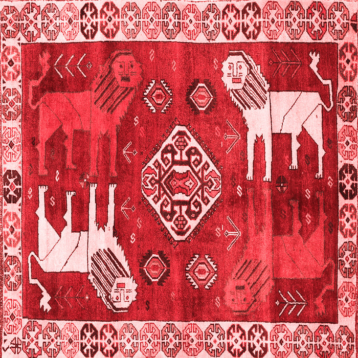 Machine Washable Animal Red Traditional Rug, wshtr1417red