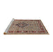 Sideview of Machine Washable Traditional Tan Brown Rug, wshtr1418