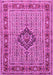 Machine Washable Medallion Pink Traditional Rug, wshtr1418pnk