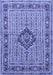 Machine Washable Medallion Blue Traditional Rug, wshtr1418blu