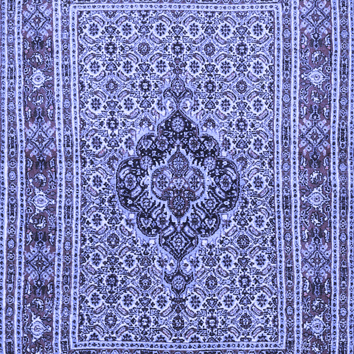 Machine Washable Medallion Blue Traditional Rug, wshtr1418blu