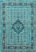 Medallion Light Blue Traditional Rug, tr1418lblu