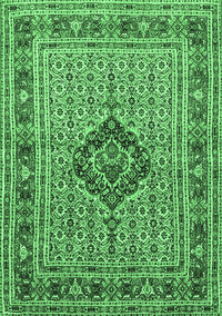 Medallion Emerald Green Traditional Rug, tr1418emgrn