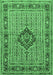 Medallion Emerald Green Traditional Rug, tr1418emgrn