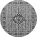 Square Medallion Gray Traditional Rug, tr1418gry