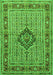 Serging Thickness of Machine Washable Medallion Green Traditional Area Rugs, wshtr1418grn