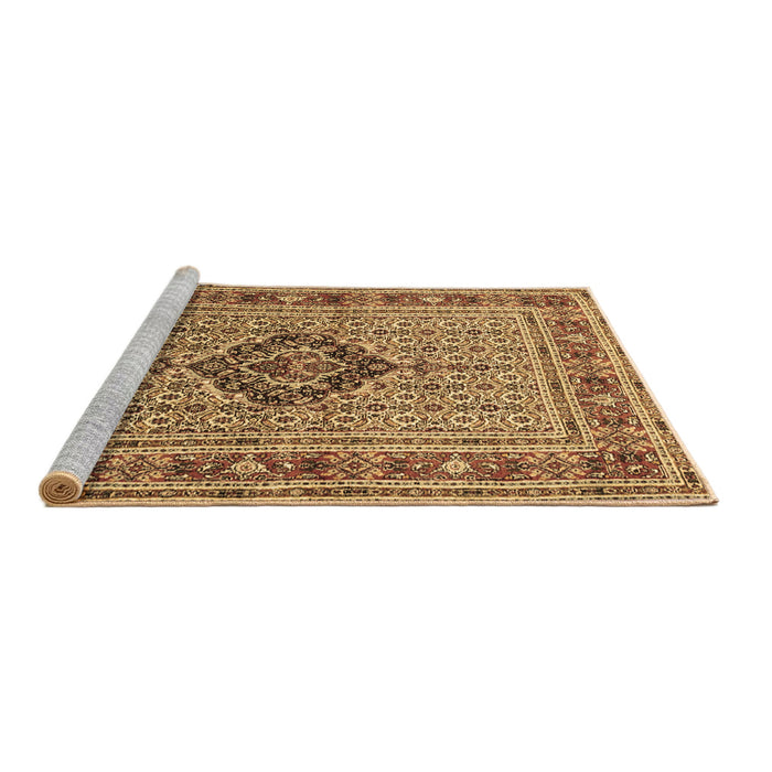Sideview of Machine Washable Medallion Brown Traditional Rug, wshtr1418brn