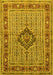 Machine Washable Medallion Yellow Traditional Rug, wshtr1418yw