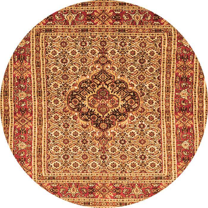 Square Medallion Orange Traditional Rug, tr1418org