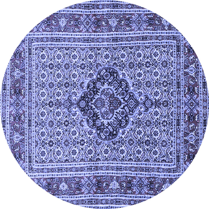 Round Medallion Blue Traditional Rug, tr1418blu