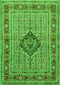 Medallion Green Traditional Rug, tr1418grn