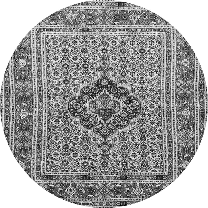 Machine Washable Medallion Gray Traditional Rug, wshtr1418gry