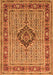 Serging Thickness of Machine Washable Medallion Orange Traditional Area Rugs, wshtr1418org