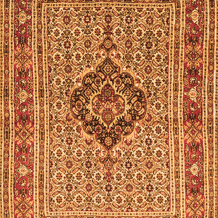 Serging Thickness of Machine Washable Medallion Orange Traditional Area Rugs, wshtr1418org