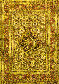 Medallion Yellow Traditional Rug, tr1418yw