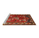 Sideview of Machine Washable Traditional Tomato Red Rug, wshtr1419