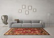 Machine Washable Persian Brown Traditional Rug in a Living Room,, wshtr1419brn