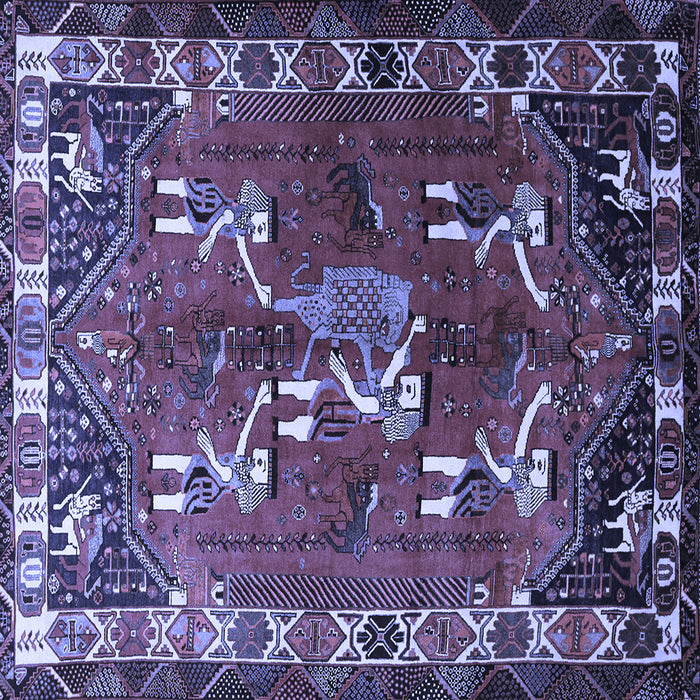 Square Persian Blue Traditional Rug, tr1419blu
