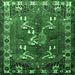 Square Persian Emerald Green Traditional Rug, tr1419emgrn