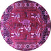 Round Persian Purple Traditional Rug, tr1419pur