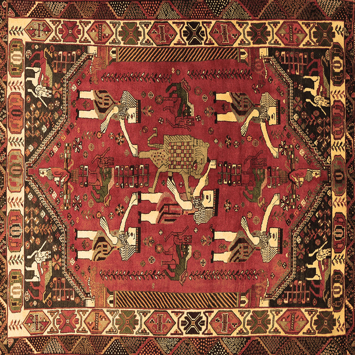 Square Persian Brown Traditional Rug, tr1419brn