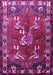 Machine Washable Persian Purple Traditional Area Rugs, wshtr1419pur