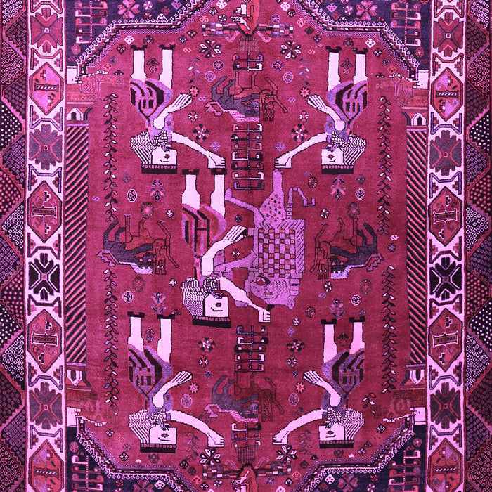 Machine Washable Persian Purple Traditional Area Rugs, wshtr1419pur