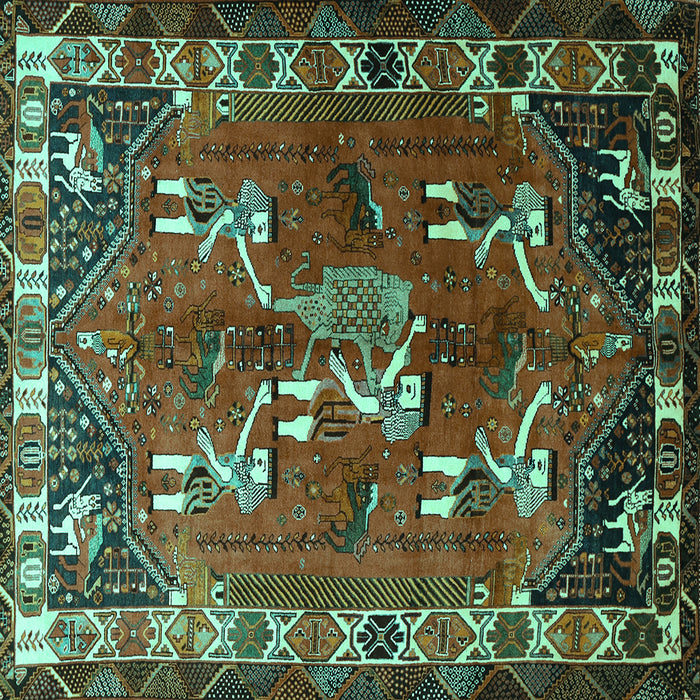 Square Persian Turquoise Traditional Rug, tr1419turq