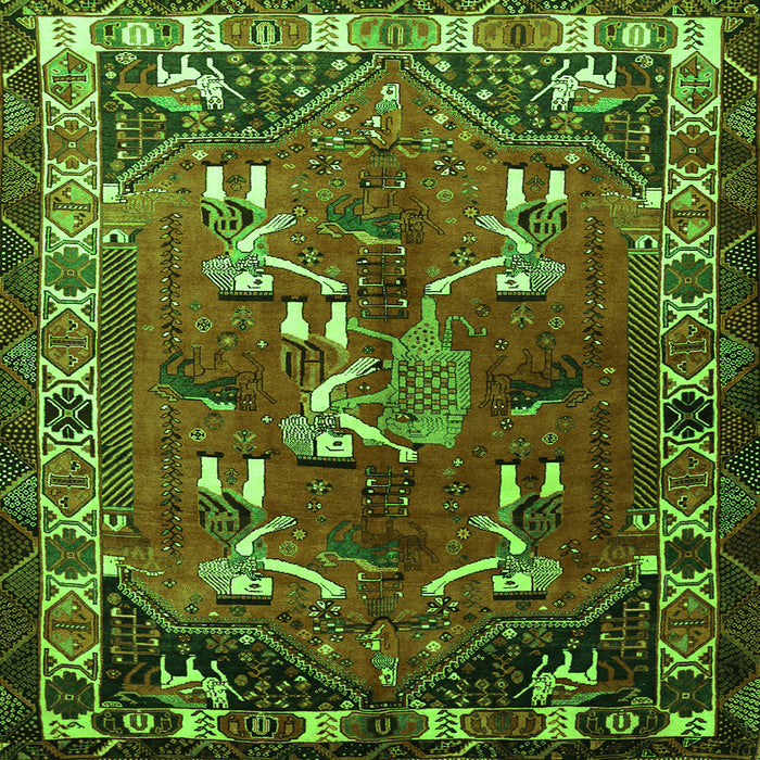 Serging Thickness of Persian Green Traditional Rug, tr1419grn