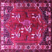 Square Persian Pink Traditional Rug, tr1419pnk