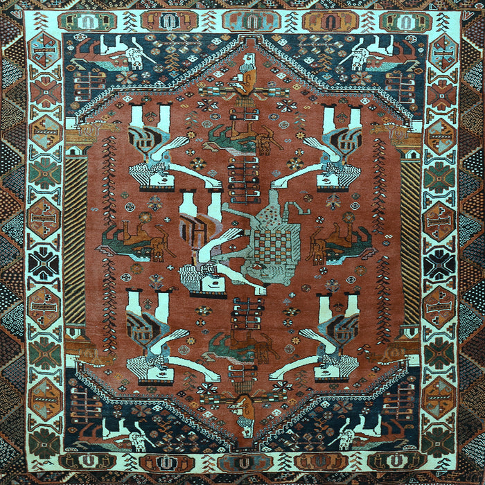 Square Persian Light Blue Traditional Rug, tr1419lblu