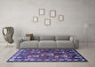 Machine Washable Persian Blue Traditional Rug in a Living Room, wshtr1419blu