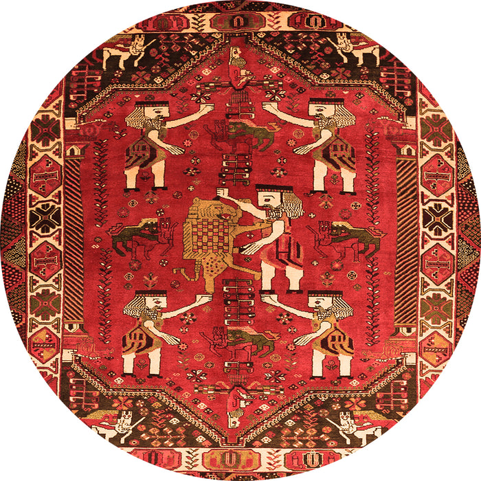 Square Persian Orange Traditional Rug, tr1419org