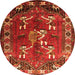 Square Persian Orange Traditional Rug, tr1419org