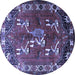 Round Persian Blue Traditional Rug, tr1419blu