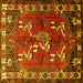 Square Persian Yellow Traditional Rug, tr1419yw