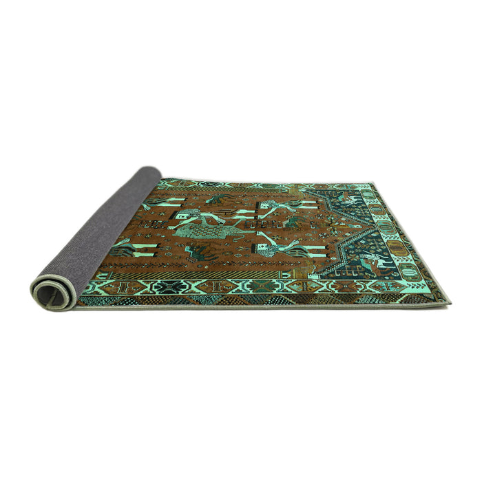 Sideview of Persian Turquoise Traditional Rug, tr1419turq